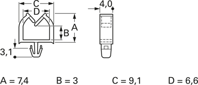 MWSEA2-1-1-01 ESSENTRA COMPONENTS Kabelhalter