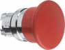 Drucktaster, unbeleuchtet, tastend, Bund rund, rot, Frontring silber, Einbau-Ø 22 mm, ZB4BC4