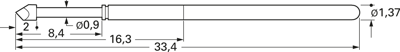 1025/E-H-1.5N-AU-0.9 PTR Prüfstifte