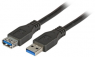 USB 3.0 Verlängerungsleitung, USB Stecker Typ A auf USB Buchse Typ A, 3 m, schwarz