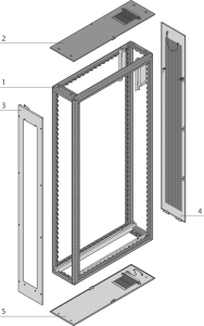 42 HE Gestell, (H x B x T) 2000 x 300 x 1000 mm, Stahl, schwarzgrau, 10130-226