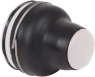 Drucktaster, unbeleuchtet, tastend, Bund rund, weiß, Frontring schwarz, Einbau-Ø 22 mm, XACB9111