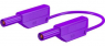 Messleitung mit (4 mm Stecker, gefedert, gerade) auf (4 mm Stecker, gefedert, gerade), 750 mm, violett, Silikon, 1,0 mm², CAT III