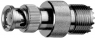 Koaxial-Adapter, 50 Ω, BNC-Stecker auf UHF-Buchse, gerade, 100023668