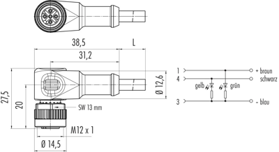 77 3634 0000 50003-0200 binder Sensor-Aktor Kabel Bild 2