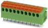 Leiterplattenklemme, 10-polig, RM 3.81 mm, 0,14-1,0 mm², 12 A, Federklemmanschluss, grün, 1700318