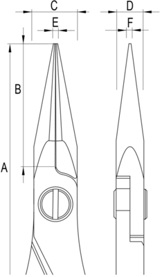 ES6024S.CR.BG ideal-tek Flat Nose Pliers, Snipe Nose Pliers, Round Nose Pliers, Needle Nose Pliers Image 3