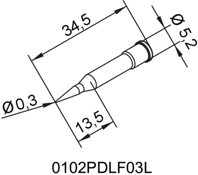 0102PDLF03L/SB Ersa Lötspitzen, Entlötspitzen und Heißluftdüsen Bild 2