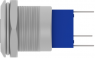 Schalter, 1-polig, silber, beleuchtet (rot/gelb), 3 A/250 VAC, Einbau-Ø 17.7 mm, IP67, 1-2316366-1