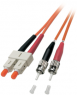 Duplex-Jumper, SC-Duplex auf ST, 0.5 m, OM1, Multimode 62,5/125 µm