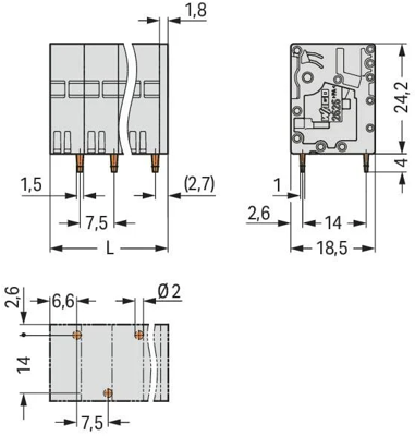 2626-3108/020-000 WAGO PCB Terminal Blocks Image 2