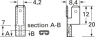 Unisolierte Flachsteckhülse mit Abzweig, 4,8 x 0,8 mm, 0,5-1,0 mm², Messing, verzinnt, 17050.123.211