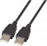 USB 2.0 Anschlussleitung, USB Stecker Typ A auf USB Stecker Typ A, 1 m, schwarz