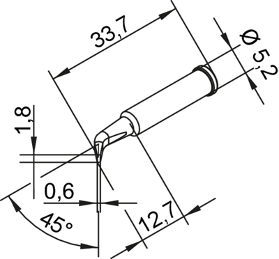 0102SDLF18/SB Ersa Lötspitzen, Entlötspitzen und Heißluftdüsen Bild 2