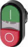 Doppeldrucktaster, unbeleuchtet, tastend, Bund oval, grün/rot, Einbau-Ø 22.3 mm, 3SU1000-3BB42-0AK0