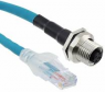 Sensor-Aktor Kabel, RJ45-Kabelstecker, gerade auf M12-Kabeldose, gerade, 4-polig, 0.5 m, TPE, türkis, 1.5 A, 12546