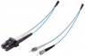 LWL-Duplex-Patchkabel, LC auf 2x ST, 10 m, OM3, Multimode 50/125 µm