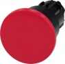 Pilzdrucktaster, unbeleuchtet, rastend, Bund rund, rot, Einbau-Ø 22.3 mm, 3SU1000-1BA20-0AA0