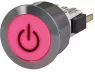 Pushbutton, 1 pole, white, illuminated  (white), 10 A/250 VAC, mounting Ø 16 mm, 16.1 mm, IP66/IP67, 3-145-387