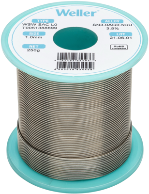 WSW SAC L0 1MM 250G Weller Solder Wires Image 1