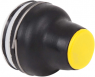 Drucktaster, unbeleuchtet, tastend, Bund rund, gelb, Frontring schwarz, Einbau-Ø 22 mm, XACB9115