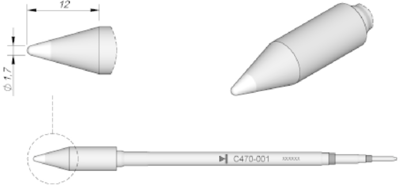 C470001 JBC Lötspitzen, Entlötspitzen und Heißluftdüsen