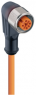 Sensor-Aktor Kabel, M12-Kabeldose, abgewinkelt auf offenes Ende, 4-polig, 10 m, PUR, orange, 4 A, 107039