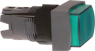 Drucktaster, beleuchtbar, tastend, Bund rechteckig, grün, Frontring schwarz, Einbau-Ø 16 mm, ZB6DE3