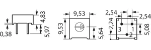 3386F-1-102TLF Bourns Electronics GmbH Trimmer Potentiometers Image 2