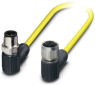 Sensor-Aktor Kabel, M12-Kabelstecker, abgewinkelt auf M12-Kabeldose, abgewinkelt, 3-polig, 1.5 m, PVC, gelb, 4 A, 1406260