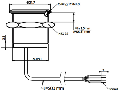 MPZI019/F/BL/24 BULGIN Piezotaster Bild 2