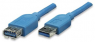 USB 3.0 Verlängerungsleitung, USB Stecker Typ A auf USB Buchse Typ A, 0.5 m, blau