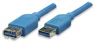 USB 3.0 Verlängerungsleitung, USB Stecker Typ A auf USB Buchse Typ A, 1 m, blau