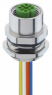 Sensor-Aktor Kabel, M12-Flanschbuchse, gerade auf offenes Ende, 4-polig, 0.5 m, PVC, metall, 4 A, 1220 04D T16CW 0,5M