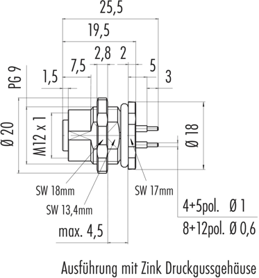 86 0532 1100 00012 binder Sensor-Aktor Rundsteckverbinder Bild 2