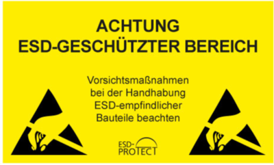 BK0601001 ESD PROTECT Prüfplaketten, Schilder und Bänder