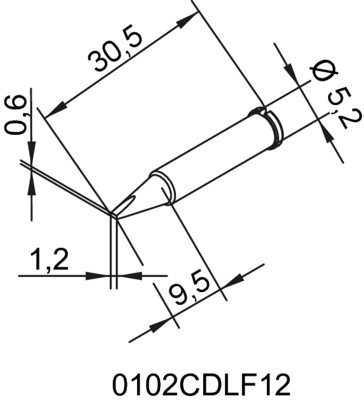 0102CDLF12/10 Ersa Lötspitzen, Entlötspitzen und Heißluftdüsen Bild 2