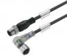 Sensor-Aktor Kabel, M12-Kabelstecker, gerade auf M12-Kabeldose, abgewinkelt, 4-polig, 10 m, PUR, schwarz, 4 A, 1020931000