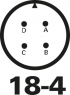 Buchsen-Kontakteinsatz, 4-polig, Lötkelch, gerade, 97-18-4S(431)