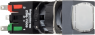 Drucktaster, beleuchtbar, tastend, 1 Schließer, Bund rechteckig, weiß, Frontring schwarz, Einbau-Ø 16 mm, XB6CW1B1B