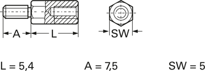 21054921/7,5 Abstandsbolzen Bild 1