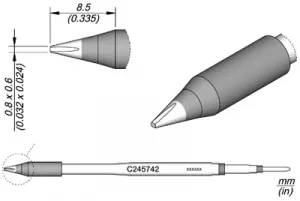 C245742 JBC Soldering tips, desoldering tips and hot air nozzles