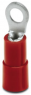 Isolierter Ringkabelschuh, 0,5-1,5 mm², AWG 20 bis 16, 3.2 mm, M3, rot