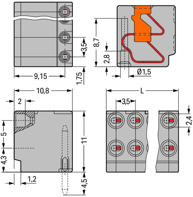 252-104 WAGO PCB Terminal Blocks Image 2