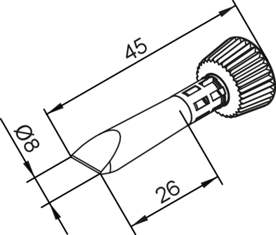 0102CDLF080C/SB Ersa Lötspitzen, Entlötspitzen und Heißluftdüsen Bild 2