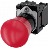 Not-Halt-Pilzdrucktaster, 22 mm, rund, Kunststoff,rot, 1Ö, 1Ö, 3SU11001HB201PA0