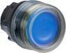 Drucktaster, beleuchtbar, tastend, Bund rund, blau, Frontring schwarz, Einbau-Ø 22 mm, ZB5AW563
