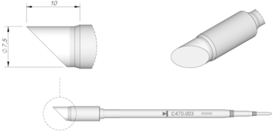 C470003 JBC Lötspitzen, Entlötspitzen und Heißluftdüsen