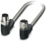 Sensor-Aktor Kabel, M12-Kabelstecker, abgewinkelt auf M12-Kabeldose, abgewinkelt, 5-polig, 0.5 m, PVC, grau, 4 A, 1405975