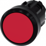 Drucktaster, unbeleuchtet, rastend, Bund rund, rot, Einbau-Ø 22.3 mm, 3SU1000-0AA20-0AA0